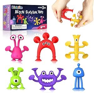 Baby Bath Toys Suction Toy: No Hole Bath Toy for Baby Toddlers - Kids Mini Sensory Fidget Suction Cup Toys for Boys Girls - Window Building Toy Road Trip Travel Essentials for Kids Gifts (Ages 3+)
