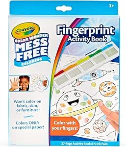 Crayola Color Wonder Mess Free Fingerprint Ink Painting Activity Set, Finger Painting Alternative, Toddler Coloring, Travel Activity, Gift for Toddlers
