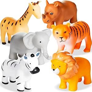 XY-WQ Bath Toys No Hole, for Infants 6-12& Toddlers 1-3, No Hole Bathtub Toys (Animal, 6 Pcs with Mesh Bag)