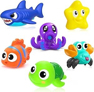Bath Toys,Mold Free Baby Bath Toys for Toddlers 1-3,No Hole Bath Toys for Babies 6-12 Months,Bath Tub Toys for Toddlers 1-3,Water Toys Shower Toys Pool Toys for 1-4 Years Old Boys Girls Kids
