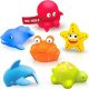 Bath Toys for Kids Ages 1-3, No Hole Ocean Sea Animal Pool Toys, Baby Toddler Bathtub Floating Toy Water Party Decoration Gifts of 6 Pack